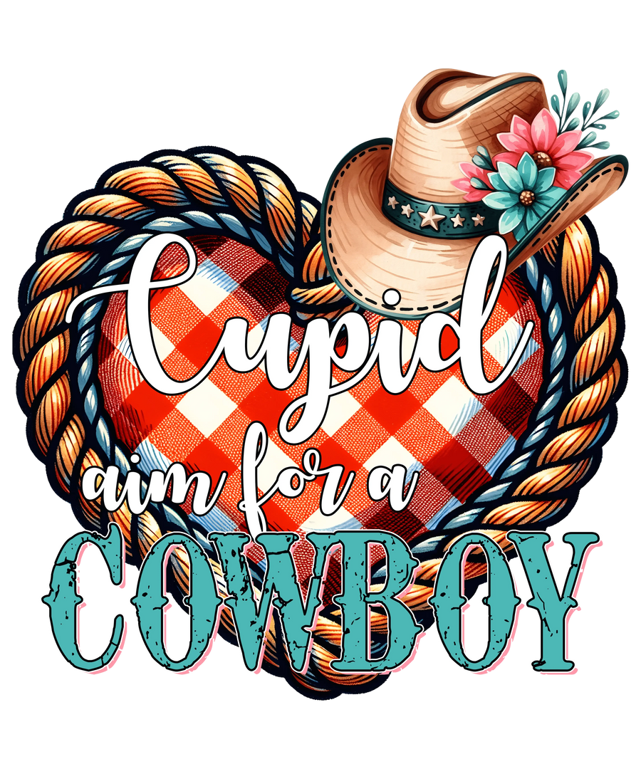 Cupido busca un diseño vaquero del oeste - DTF listo para imprimir