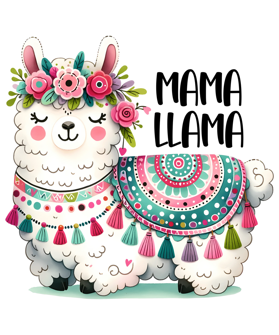 Diseño de Mama Llama - DTF listo para imprimir