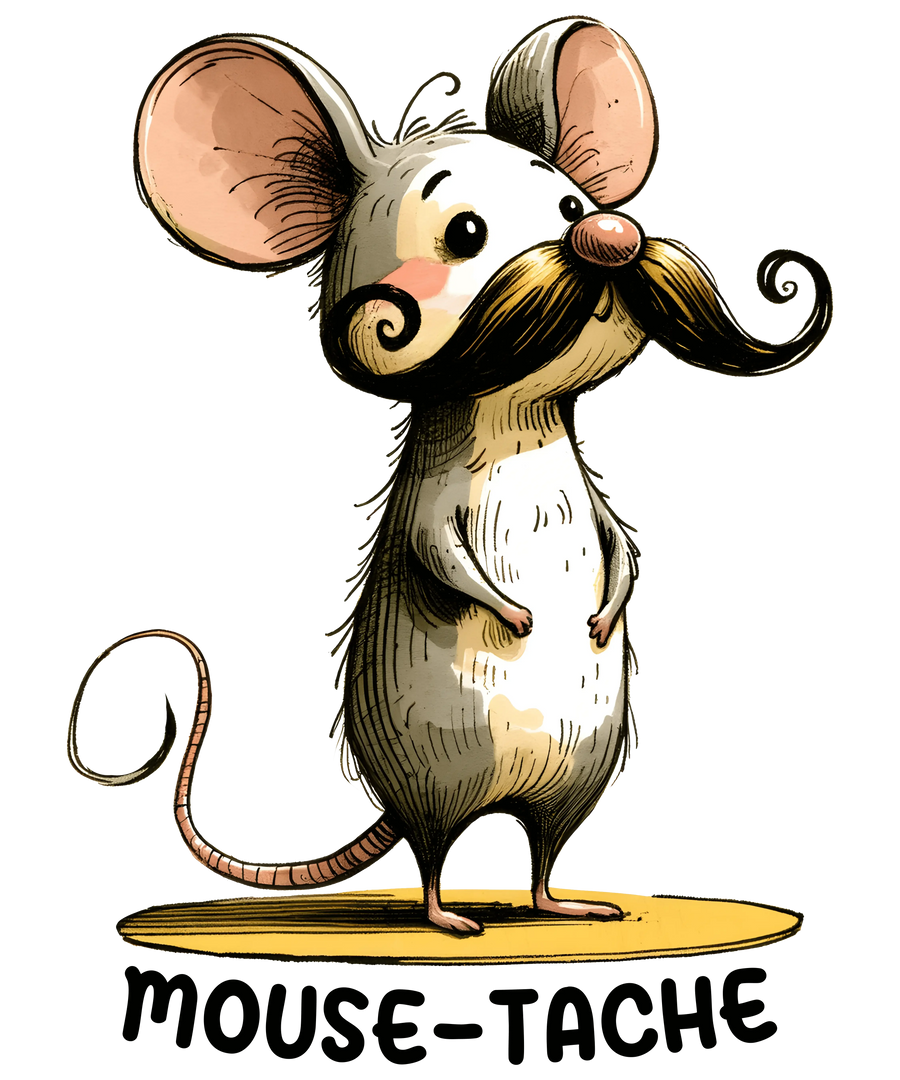 Mouse-Tache Design - DTF Ready To Press