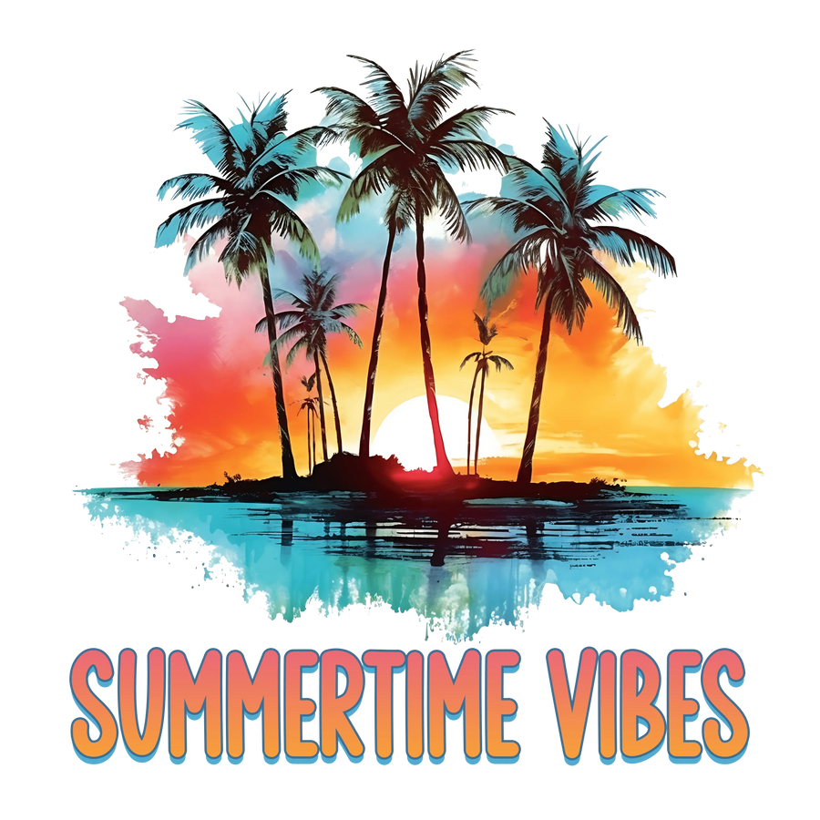 Cool Summertime Vibes  Design - DTF Ready To Press
