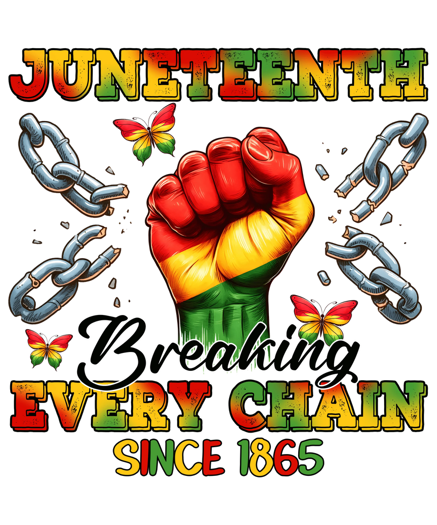 Juneteenth Breaking Every Chain Since 1865 Design - DTF Ready To Press