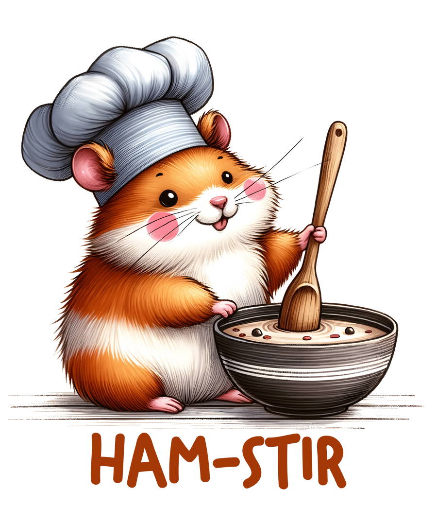 Cute Hamster Design - DTF Ready To Press