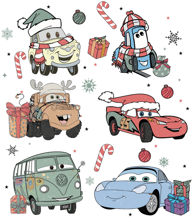 Christmas Cars Design - DTF Ready To Press