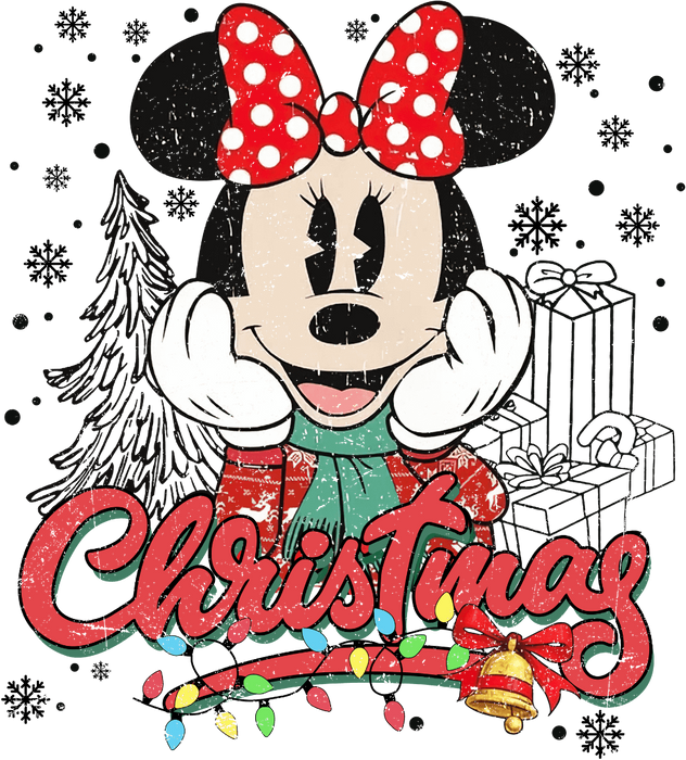 Minnie Mouse Christmas Design - DTF Ready To Press