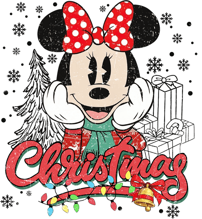 Minnie Mouse Christmas Design - DTF Ready To Press