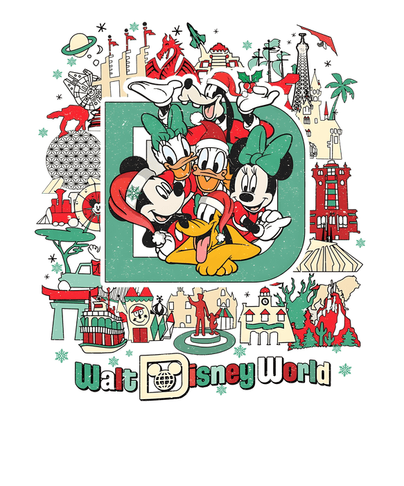 Walt Disney World Christmas Design - DTF Ready To Press