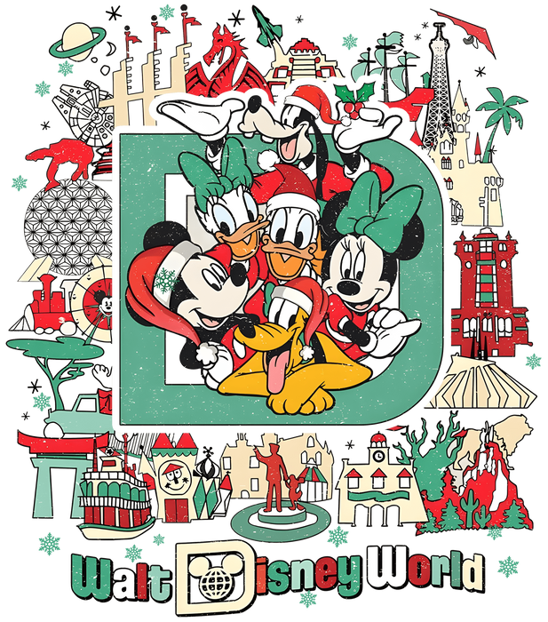 Walt Disney World Christmas Design - DTF Ready To Press