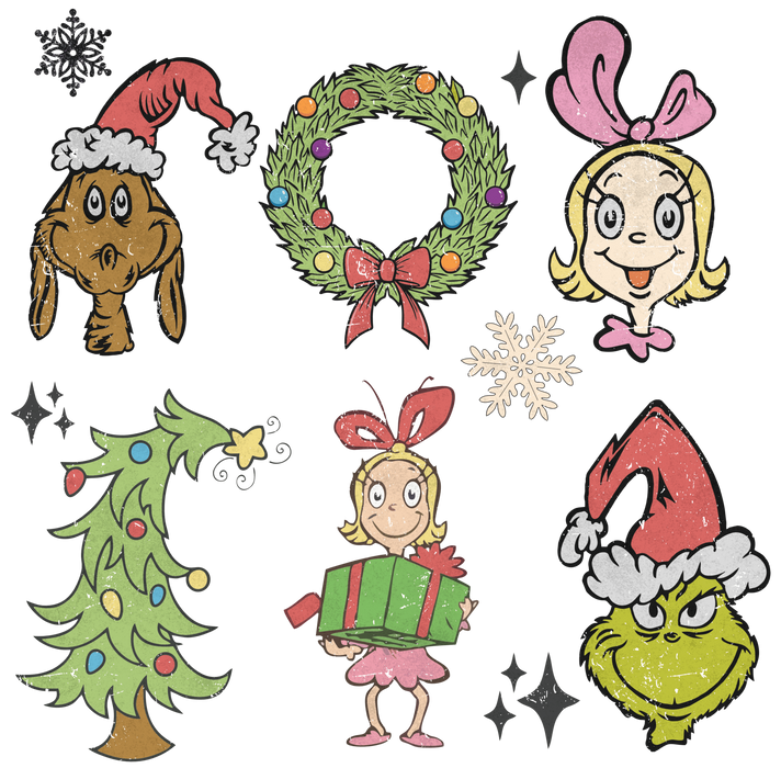 Cute Grinch Christmas Design - DTF Ready To Press