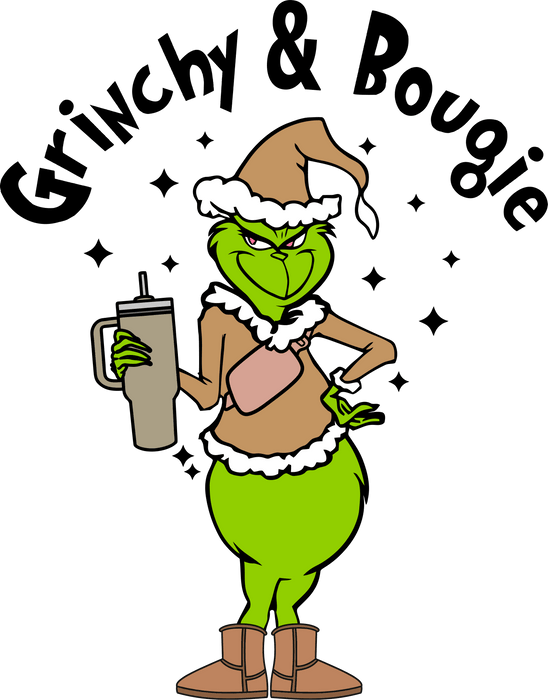 Grinchy Bougie Christmas Design - DTF Ready To Press