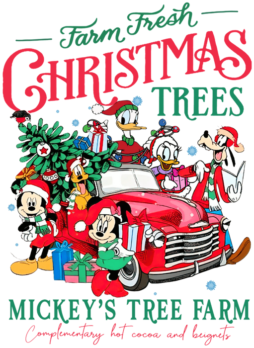 Mickey's Tree Farm Christmas Design - DTF Ready To Press