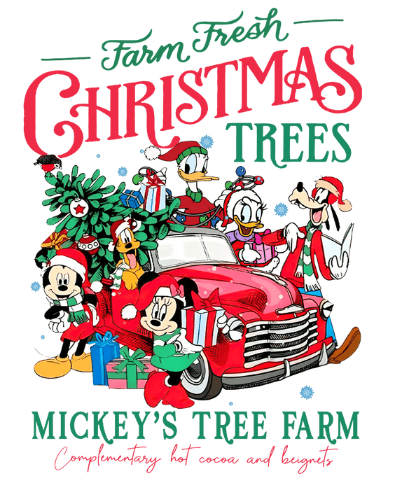 Mickey's Tree Farm Christmas Design - DTF Ready To Press