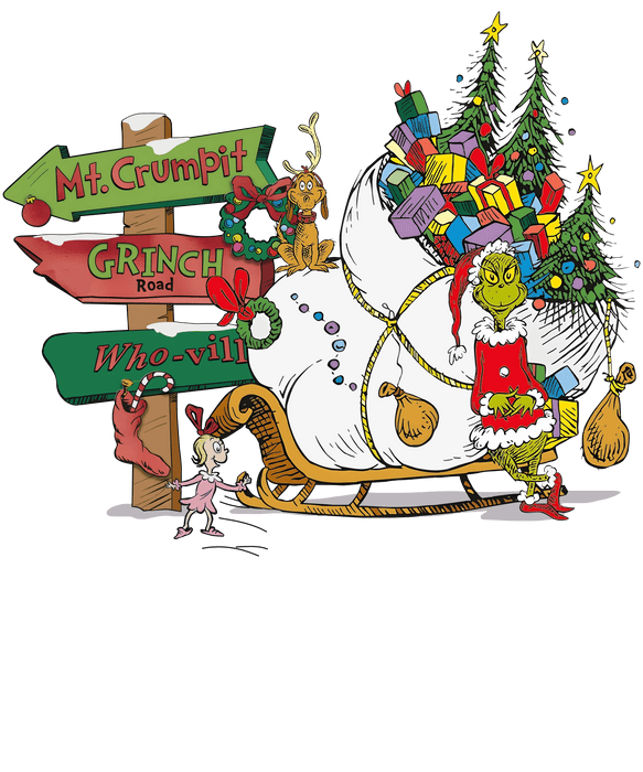 Mt. Crumpit Grinch Christmas Design - DTF Ready To Press