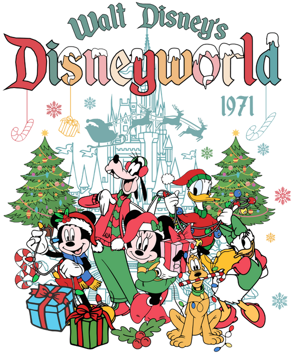 Disneyworld Christmas Design - DTF Ready To Press