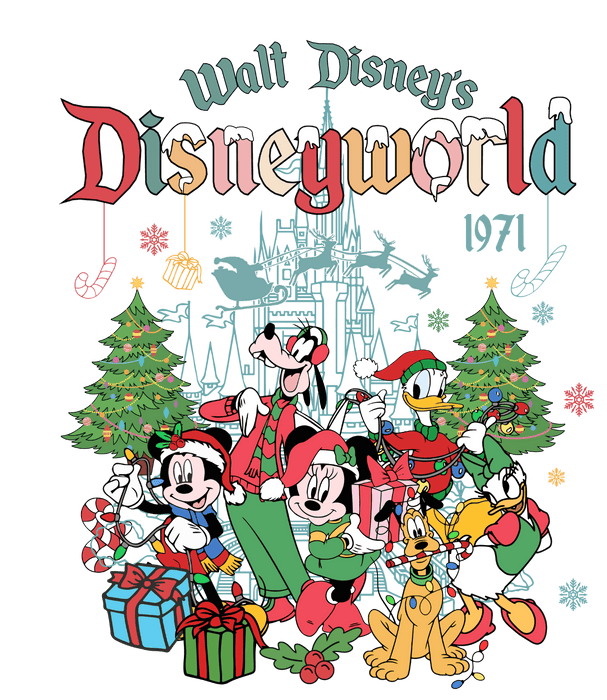 Disneyworld Christmas Design - DTF Ready To Press