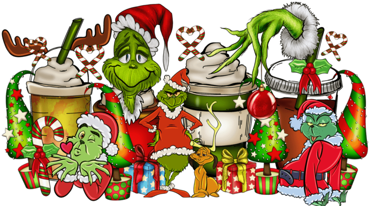 Grinch Christmas Cups Design - DTF Ready To Press