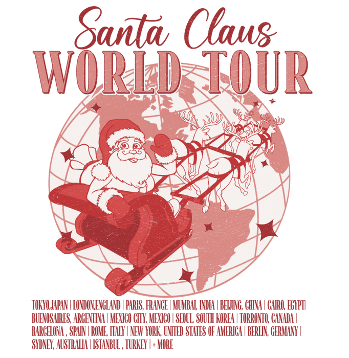 Santa Claus World Tour Design - DTF Ready To Press