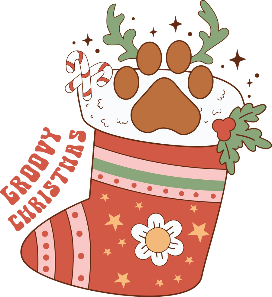 Groovy Christmas Design - DTF Ready To Press