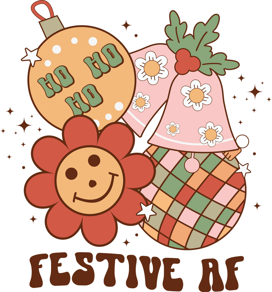 Festive Af Christmas Design - DTF Ready To Press