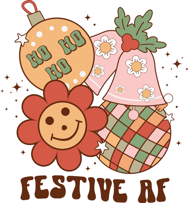 Festive Af Christmas Design - DTF Ready To Press