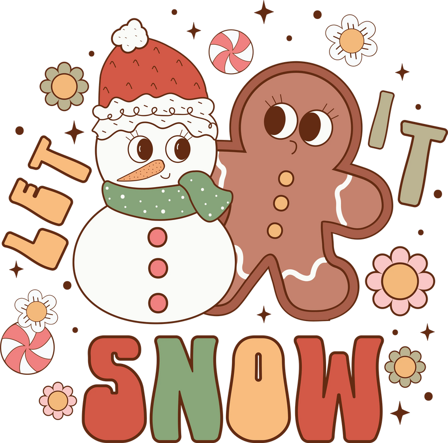 Let It Snow Christmas Design - DTF Ready To Press