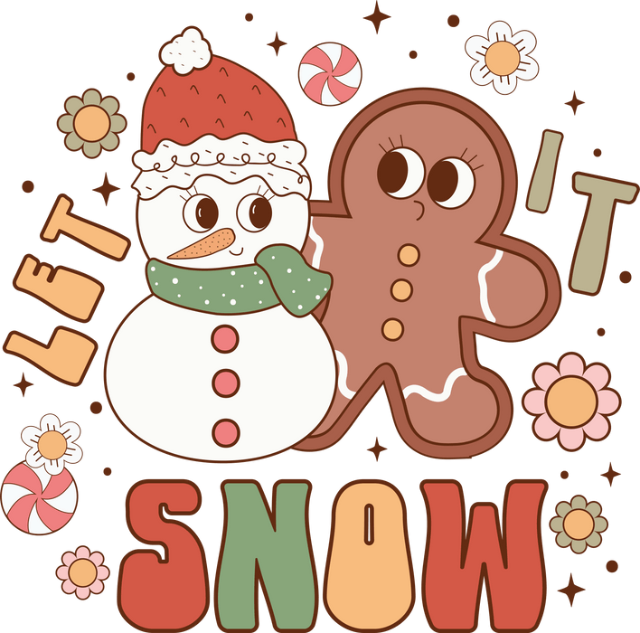 Let It Snow Christmas Design - DTF Ready To Press