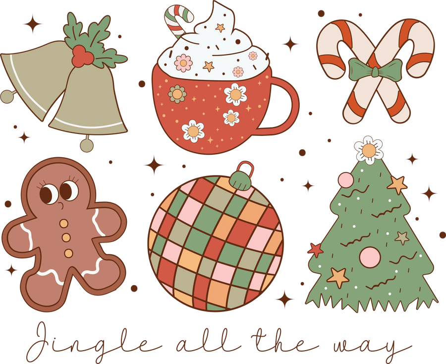 Jingle All The Way Christmas Design - DTF Ready To Press