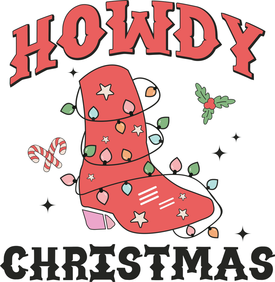 Howdy Christmas Design - DTF Ready To Press