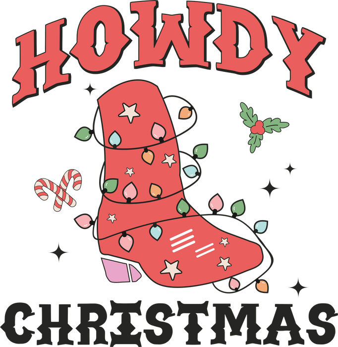 Howdy Christmas Design - DTF Ready To Press