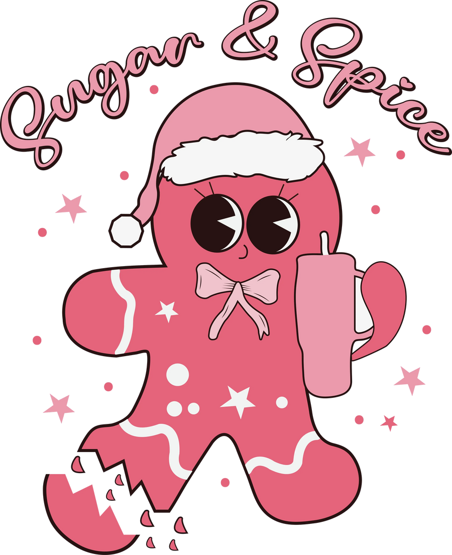 Sugar Spice Christmas Design - DTF Ready To Press