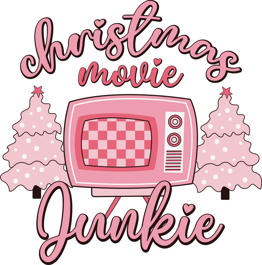 Christmas Movie Junkie Design - DTF Ready To Press