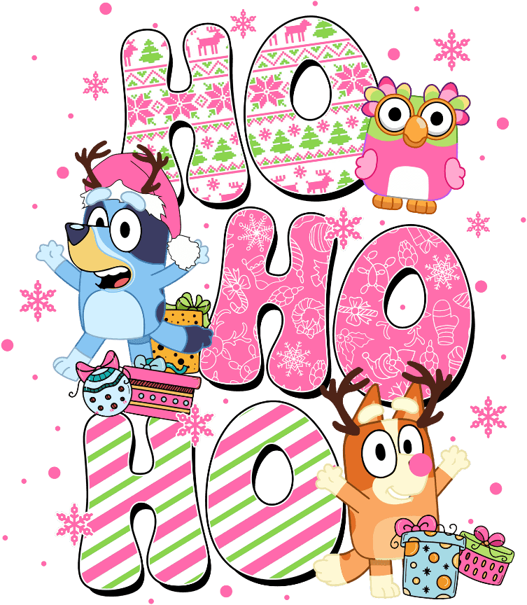 Ho Ho Ho Christmas Design - DTF Ready To Press