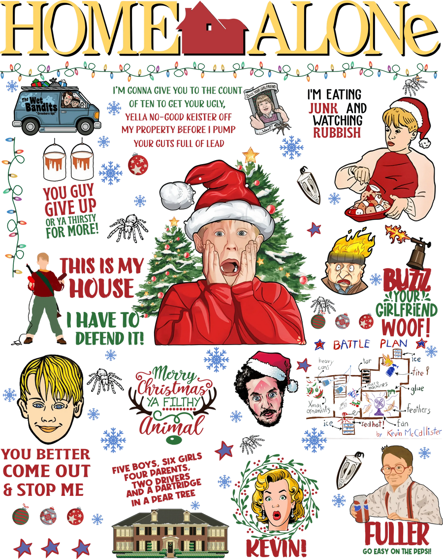Home Alone Christmas Design - DTF Ready To Press