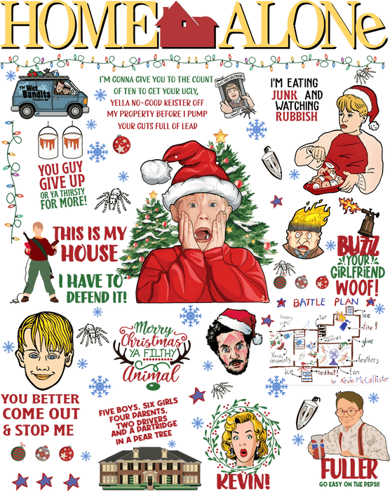 Home Alone Christmas Design - DTF Ready To Press