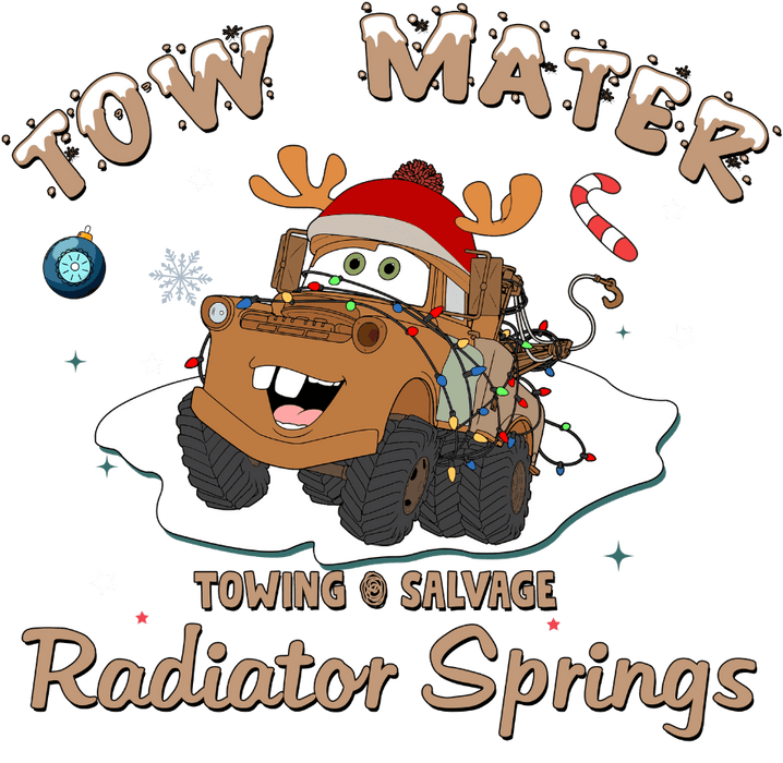 Tow Mater Christmas Design - DTF Ready To Press