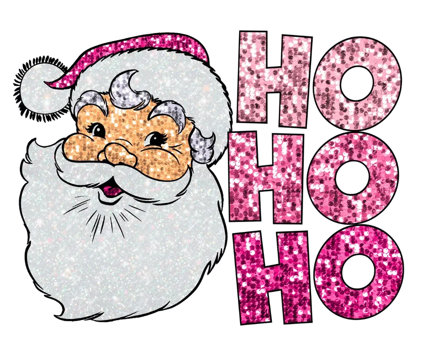 Ho Ho Ho Christmas Design - DTF Ready To Press