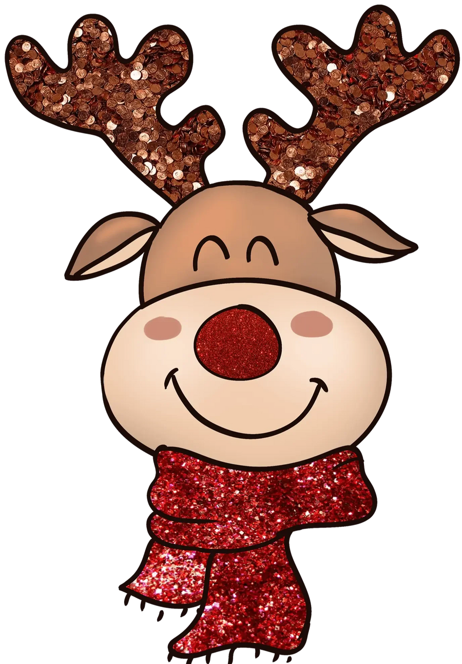 Cute Reindeer Christmas Design - DTF Ready To Press