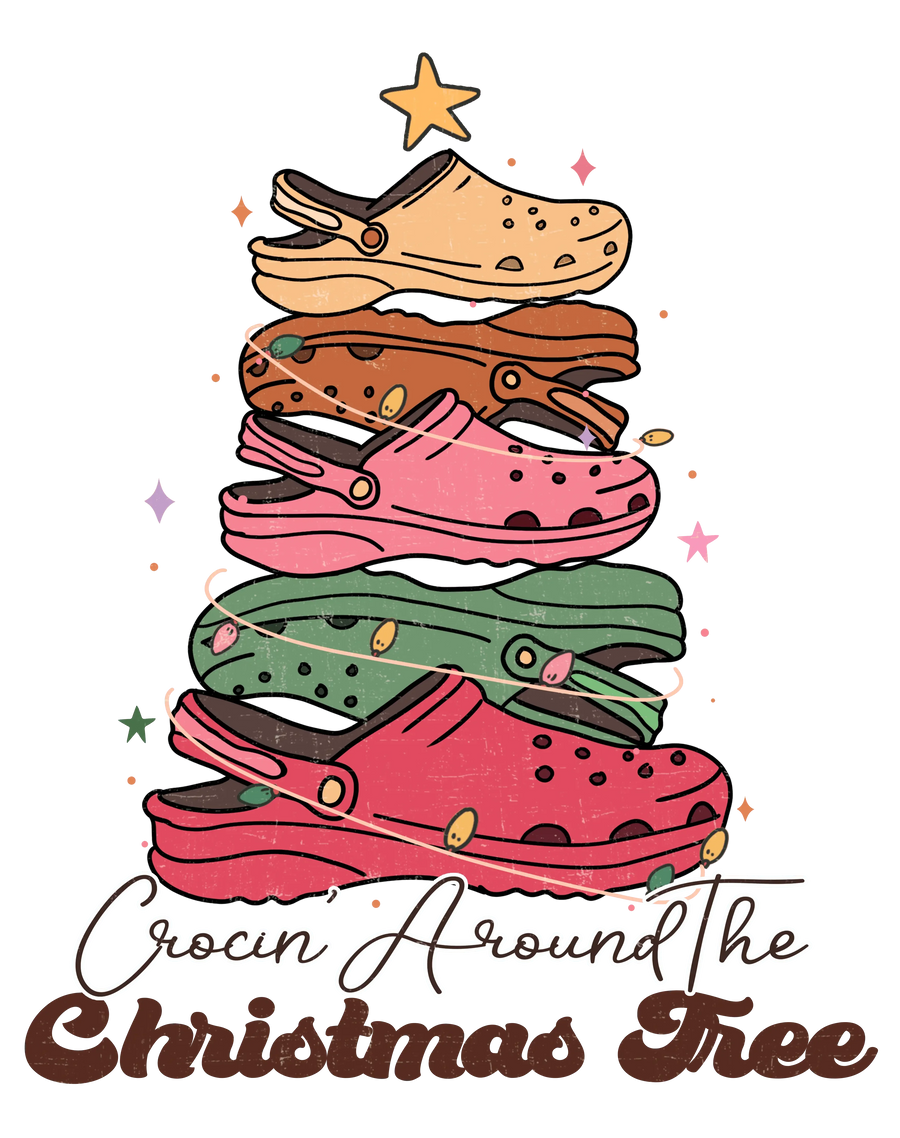Christmas Tree Crocs Design - DTF Ready To Press