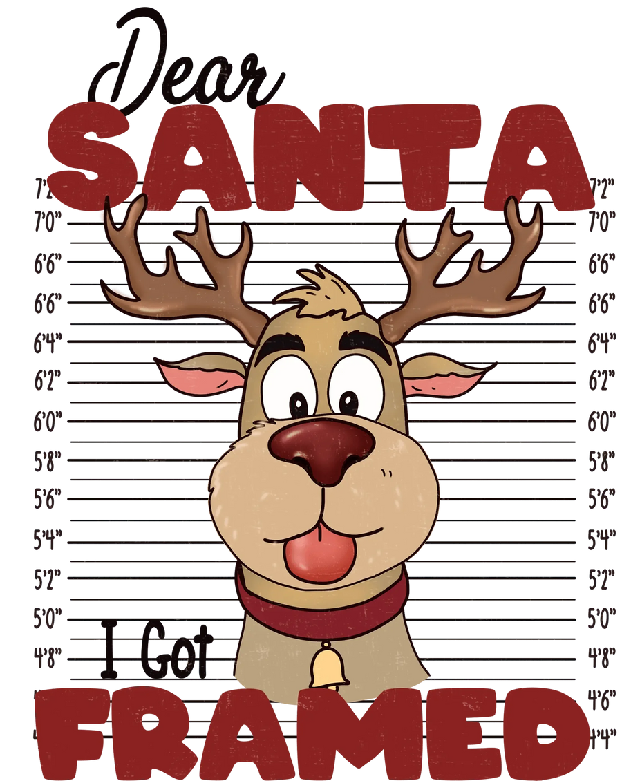 Dear Santa I Got Framed Christmas Design - DTF Ready To Press