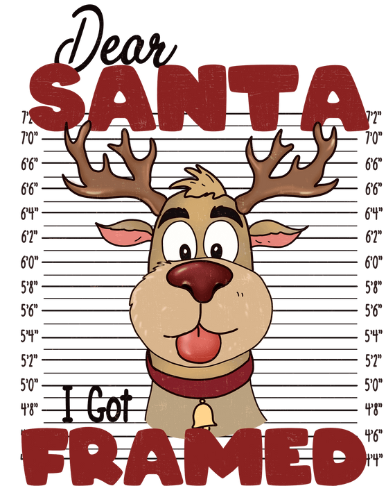 Dear Santa I Got Framed Christmas Design - DTF Ready To Press