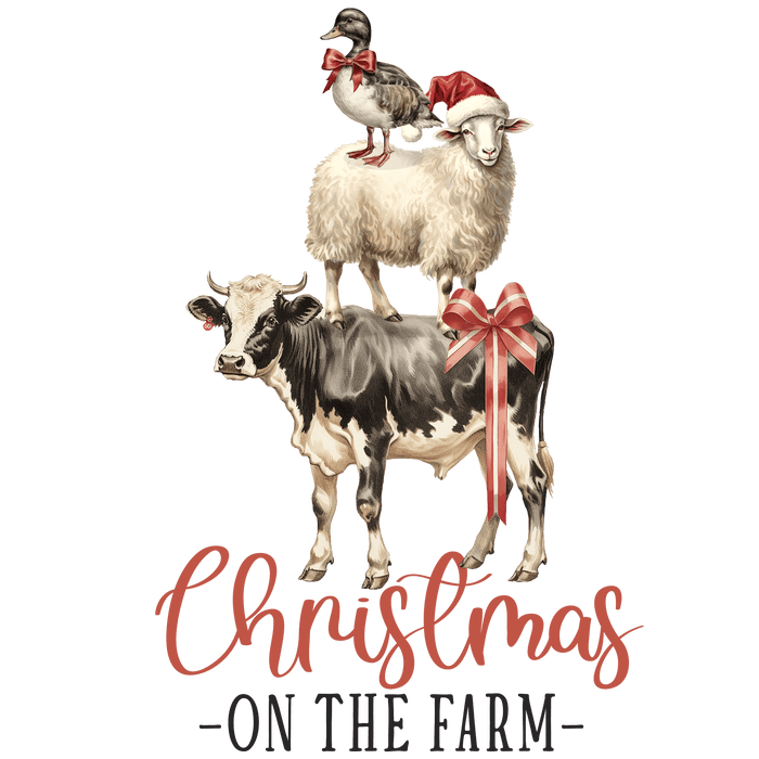 On The Farm Christmas Design - DTF Ready To Press