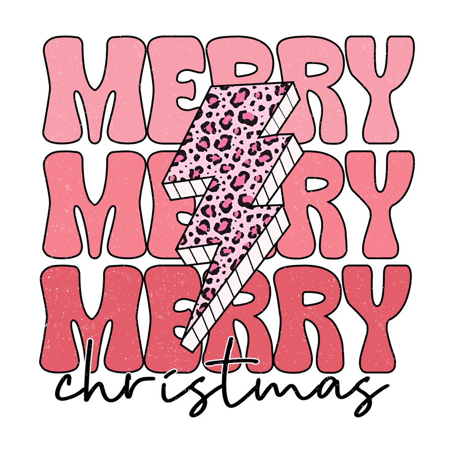 Leopard Merry Christmas Design - DTF Ready To Press