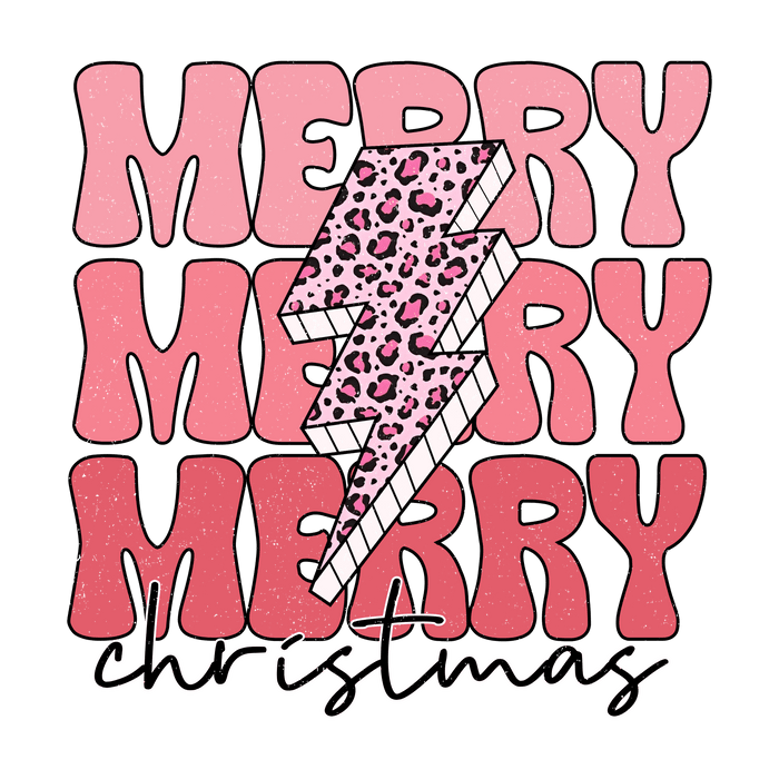 Leopard Merry Christmas Design - DTF Ready To Press