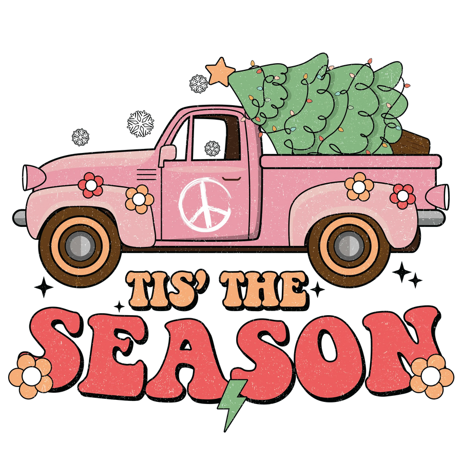 Tis The Season Christmas Truck Design - DTF Ready To Press