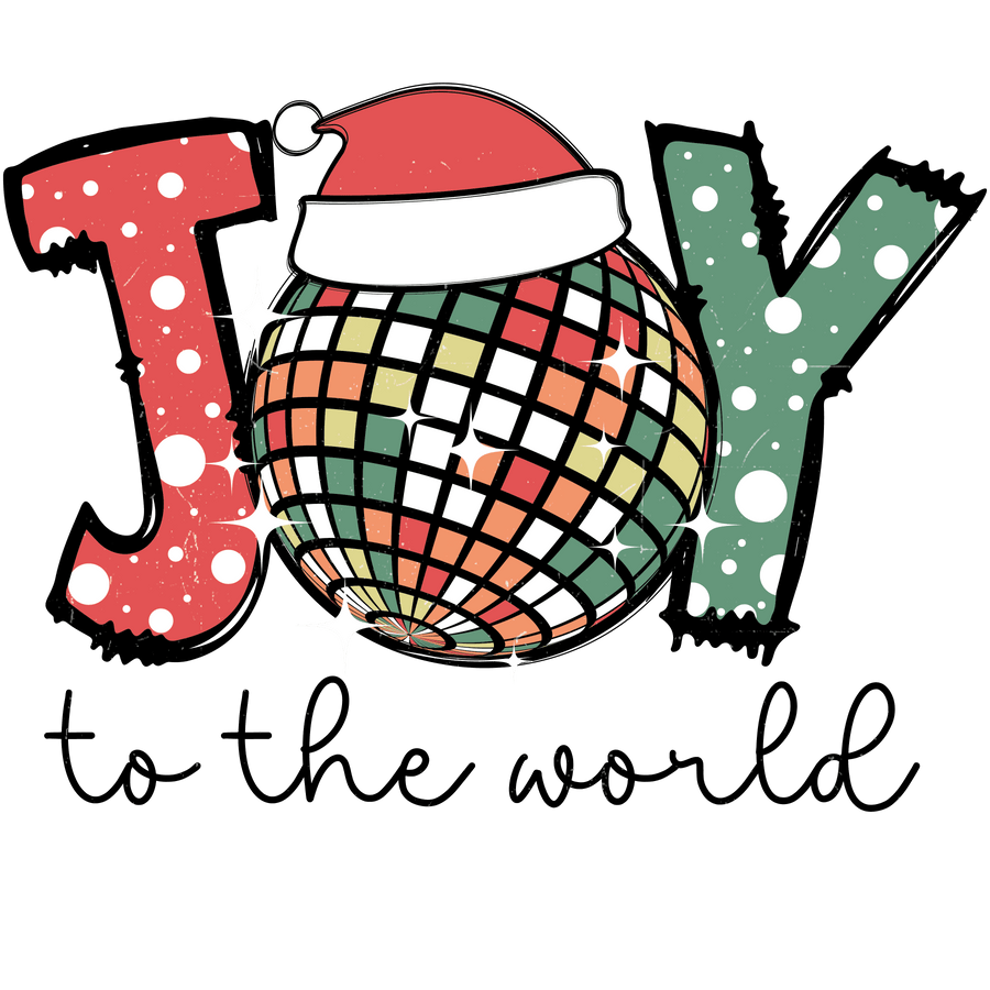 Joy To The World Christmas Design - DTF Ready To Press