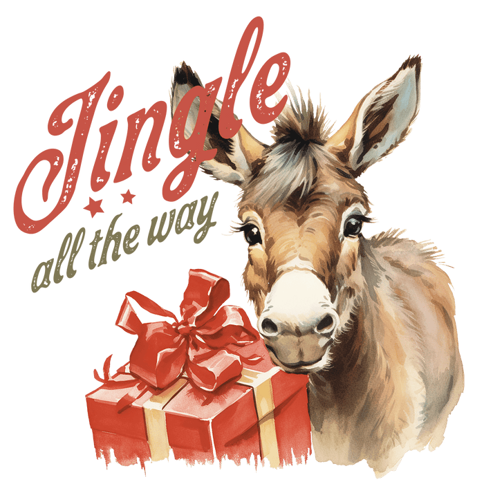 Jingle All The Way Christmas Donkey Design - DTF Ready To Press