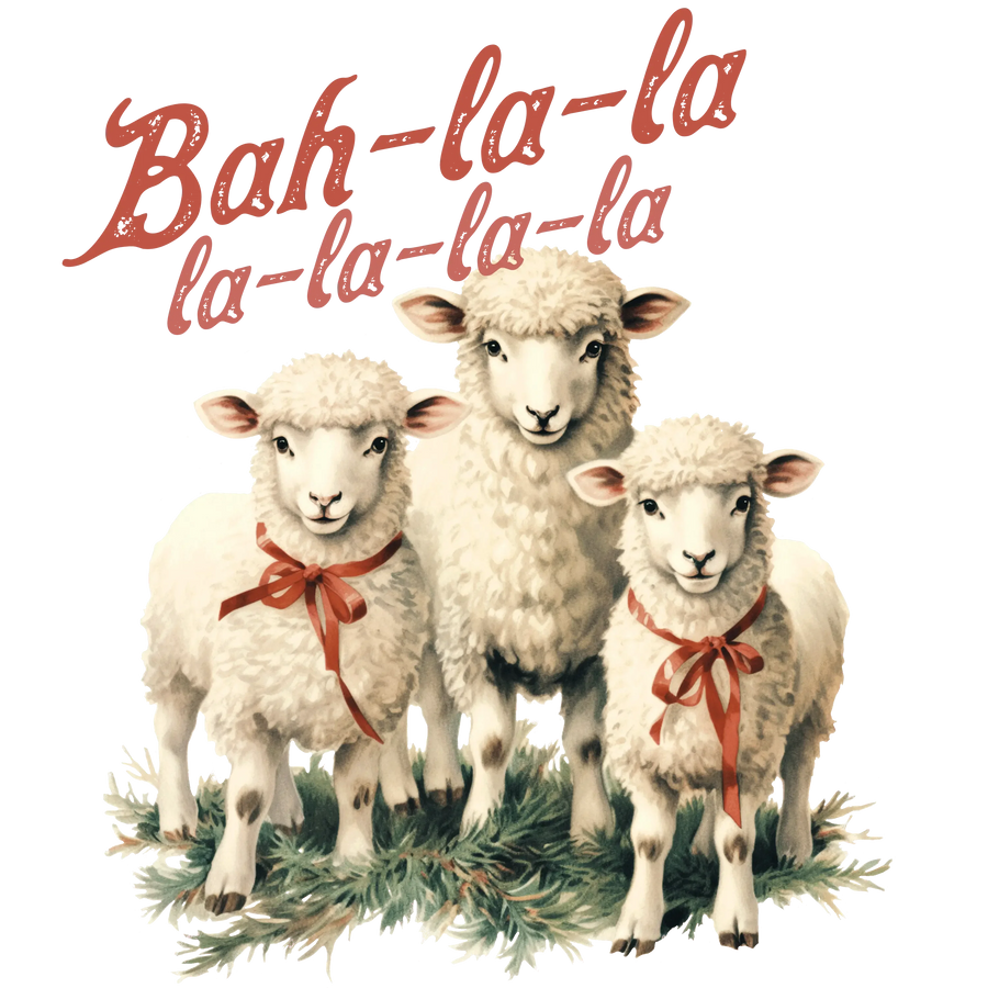 Bah-la Christmas Sheep Design - DTF Ready To Press