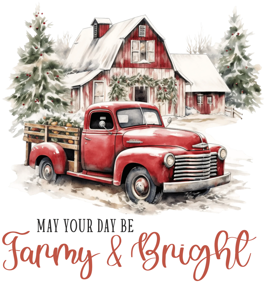 Farmy And Bright Christmas Design - DTF Ready To Press