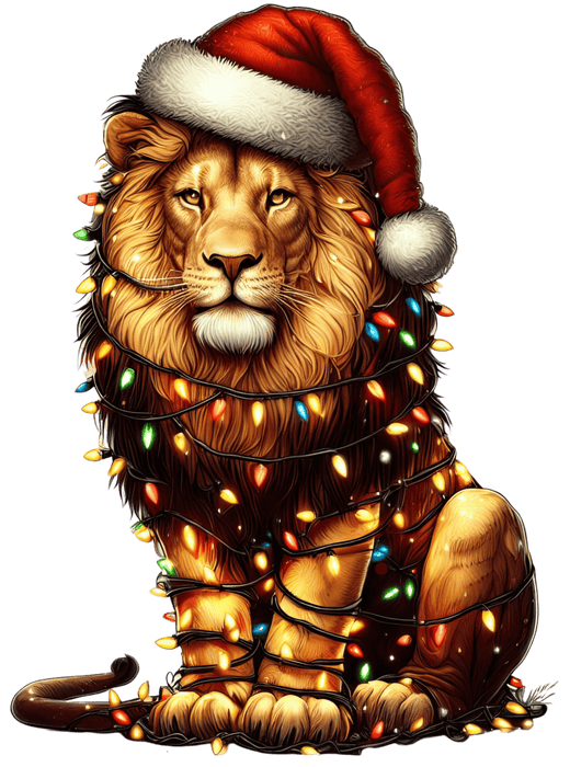 Christmas Lion Tree Design - DTF Ready To Press