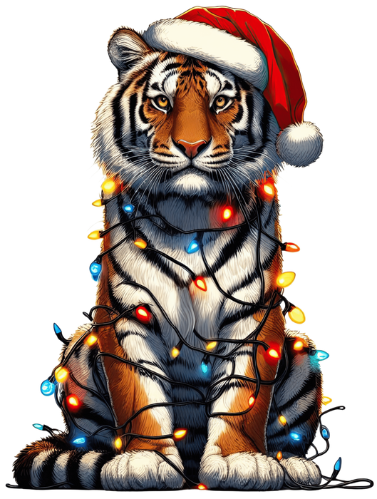 Christmas Tiger Tree Design - DTF Ready To Press