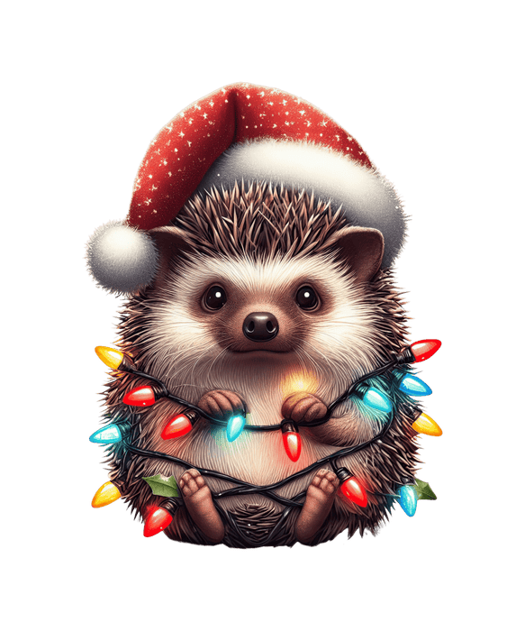 Christmas Hedgehog Tree Design - DTF Ready To Press